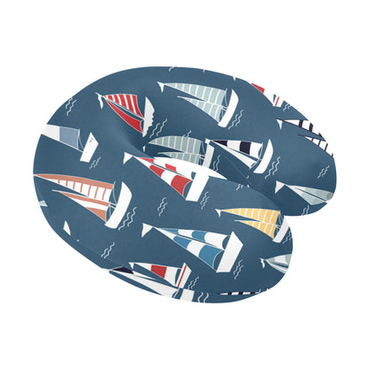 Sailing Ships Pattern Print Design A04 U-Shaped Travel Neck Pillow