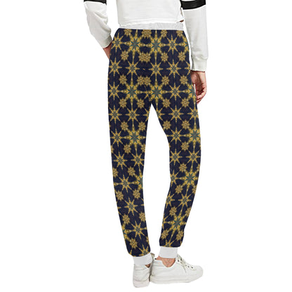 kaleidoscope Gold Print Design Unisex Sweatpants