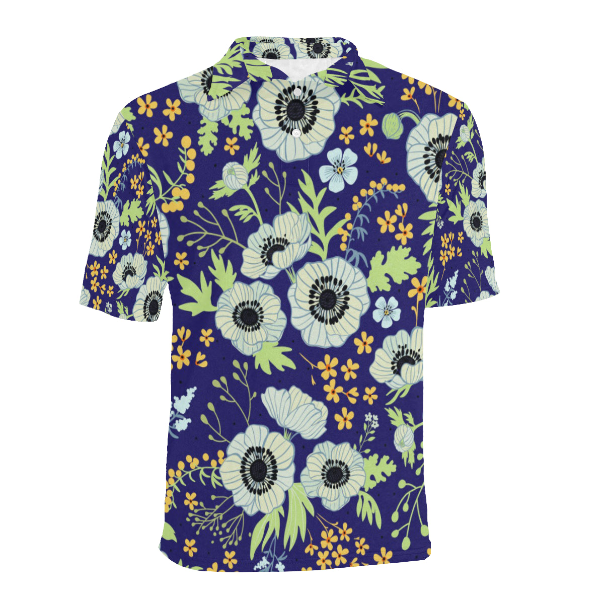 Anemone Pattern Print Design AM06 Men Polo Shirt