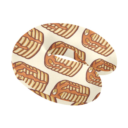 Pancake Pattern Print Design A02 U-Shaped Travel Neck Pillow