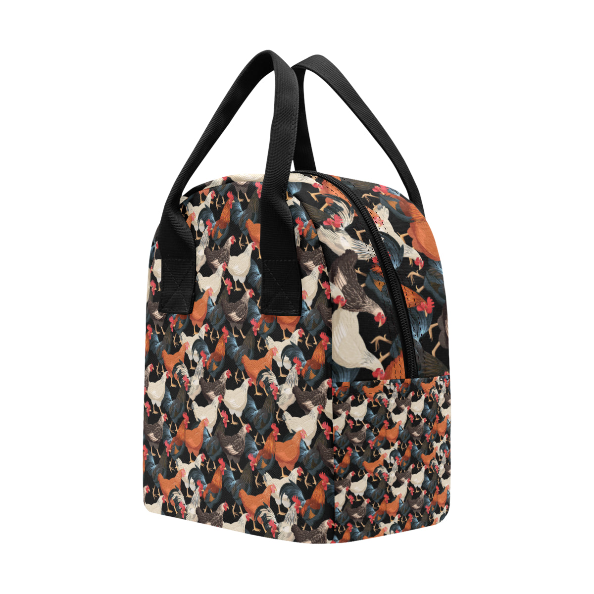 Chicken Print Pattern Insulated Lunch Bag