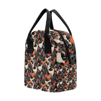 Chicken Print Pattern Insulated Lunch Bag