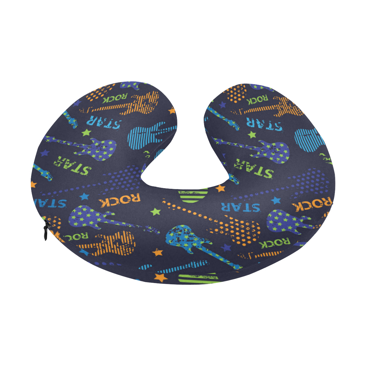 Rock and Roll Pattern Print Design A04 U-Shaped Travel Neck Pillow