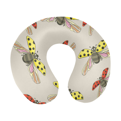 Ladybug Pattern Print Design 04 U-Shaped Travel Neck Pillow