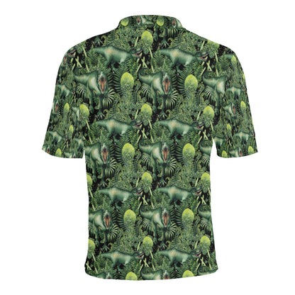 Dinosaur T Rex Print Pattern Men Polo Shirt