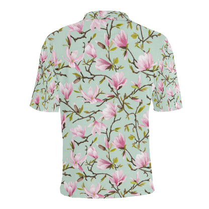 Magnolia Pattern Print Design MAG04 Men Polo Shirt