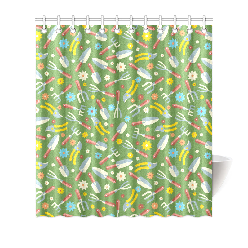 Gardening Pattern Print Design G06 Shower Curtain