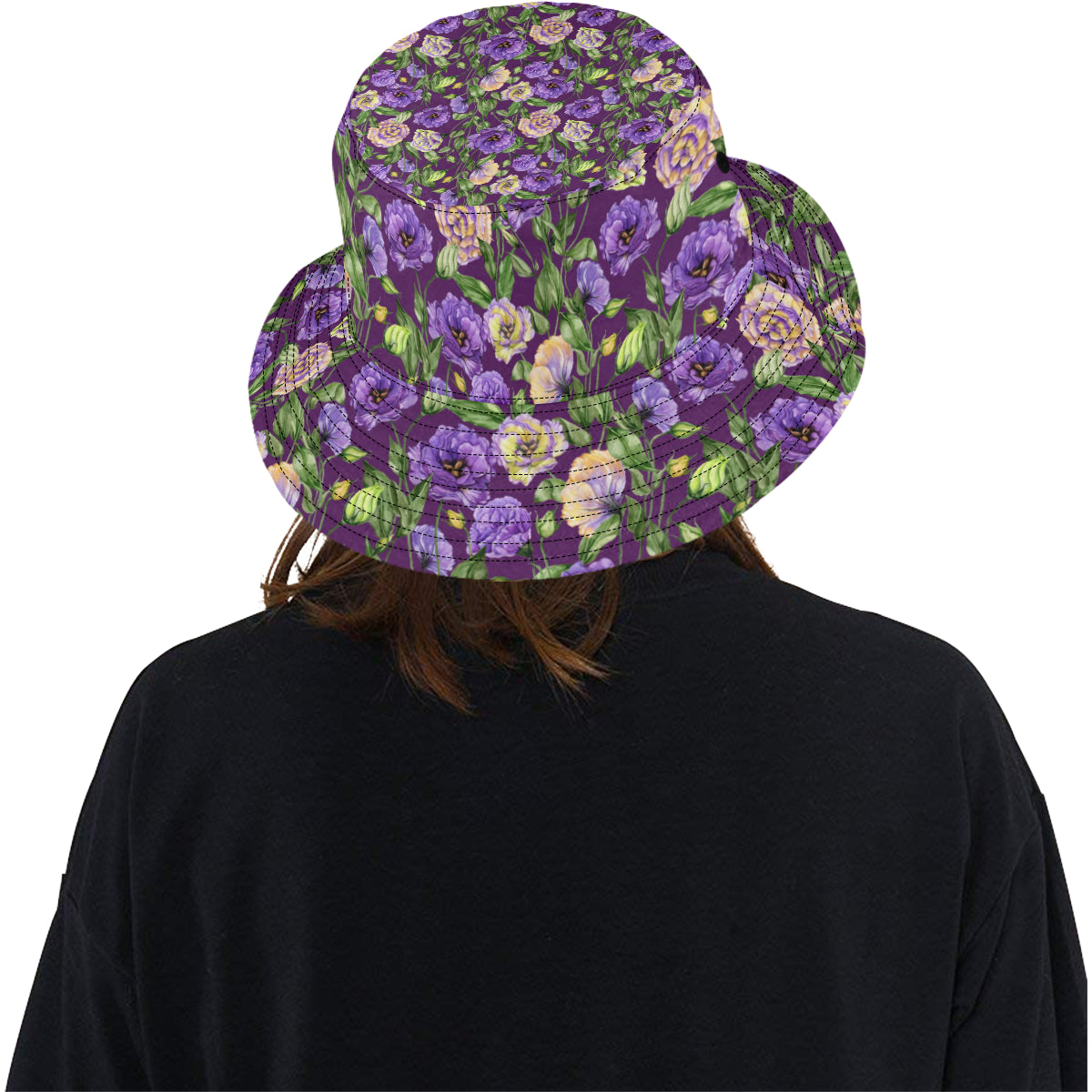 Lisianthus Pattern Print Design LT03 Unisex Bucket Hat
