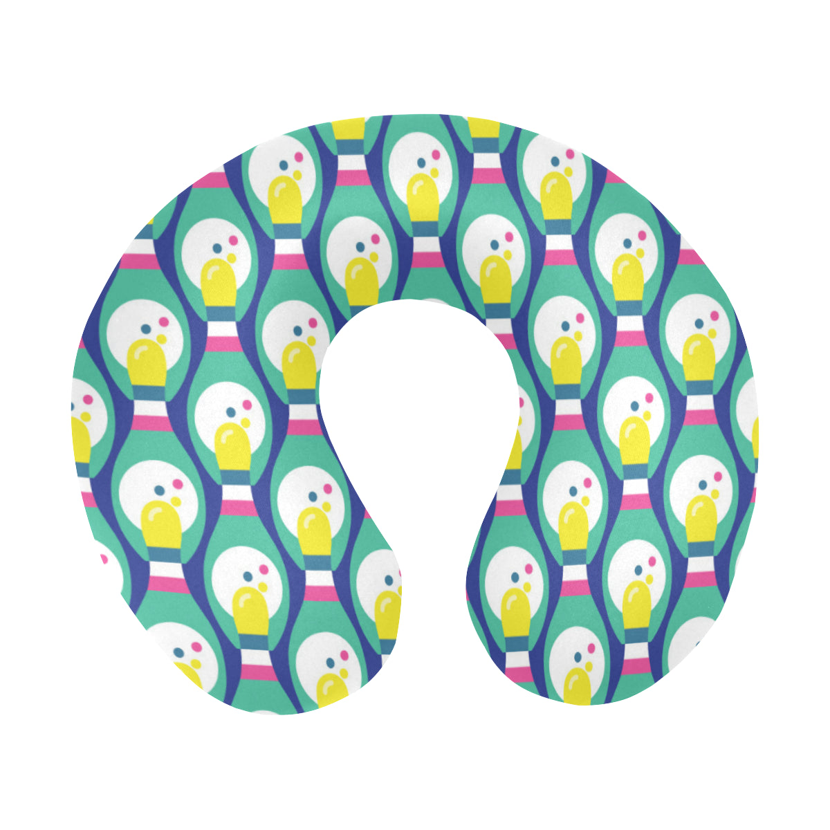 Bowling Pattern Print Design 04 U-Shaped Travel Neck Pillow