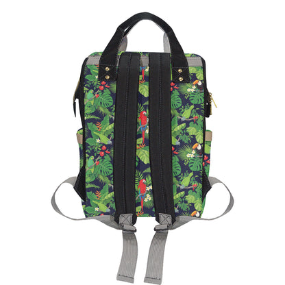 Rainforest Parrot Pattern Print Design A03 Diaper Bag Backpack