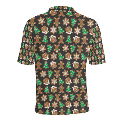 Gingerbread Pattern Print Design 02 Men Polo Shirt