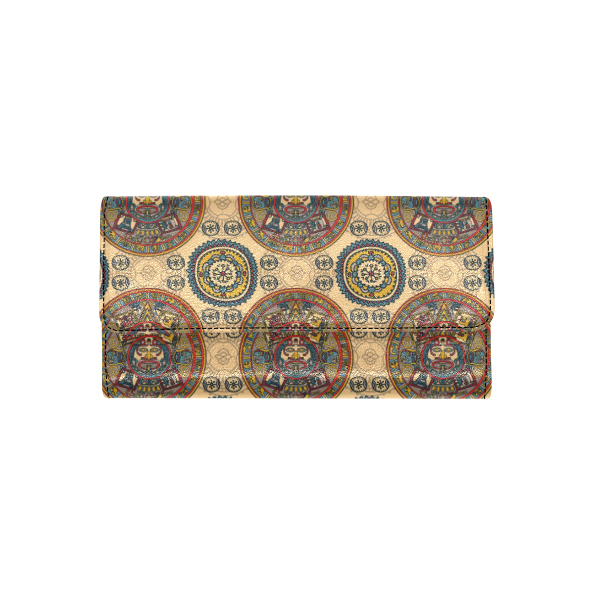 Calendar Aztec Pattern Print Design 02 Women's Trifold Wallet