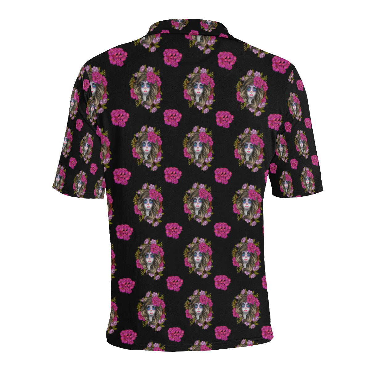 Day of the Dead Makeup Girl Men Polo Shirt