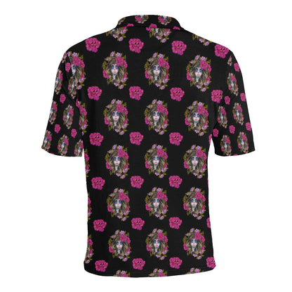 Day of the Dead Makeup Girl Men Polo Shirt