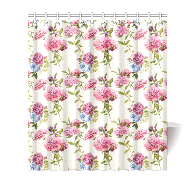 Carnations Pattern Print Design CN02 Shower Curtain