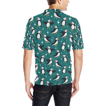 Puffin Pattern Print Design A05 Men Polo Shirt