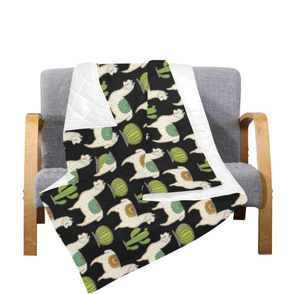 Alpaca Cactus Pattern Print Design 07 Premium Quilt