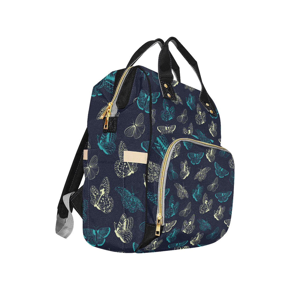Monarch Butterfly Pattern Print Design 01 Diaper Bag Backpack