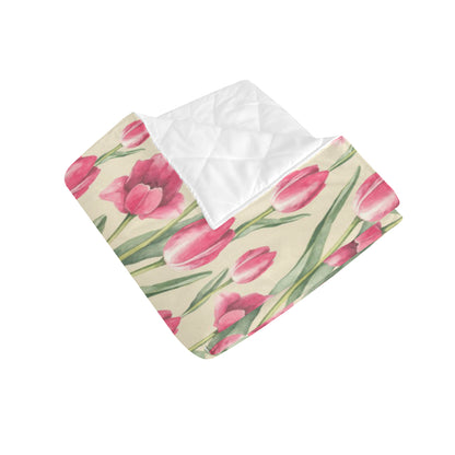 Tulip Pink Pattern Print Design TP06 Premium Quilt