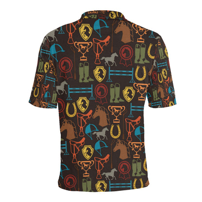 Equestrian Equipment Horse Colorful Men Polo Shirt