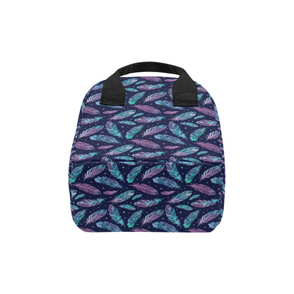 Feather Aztec Design Print Insulated Lunch Bag