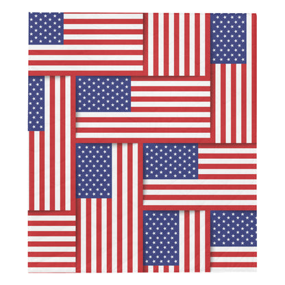 Patriotic US Flag Pattern Print Design A01 Premium Quilt