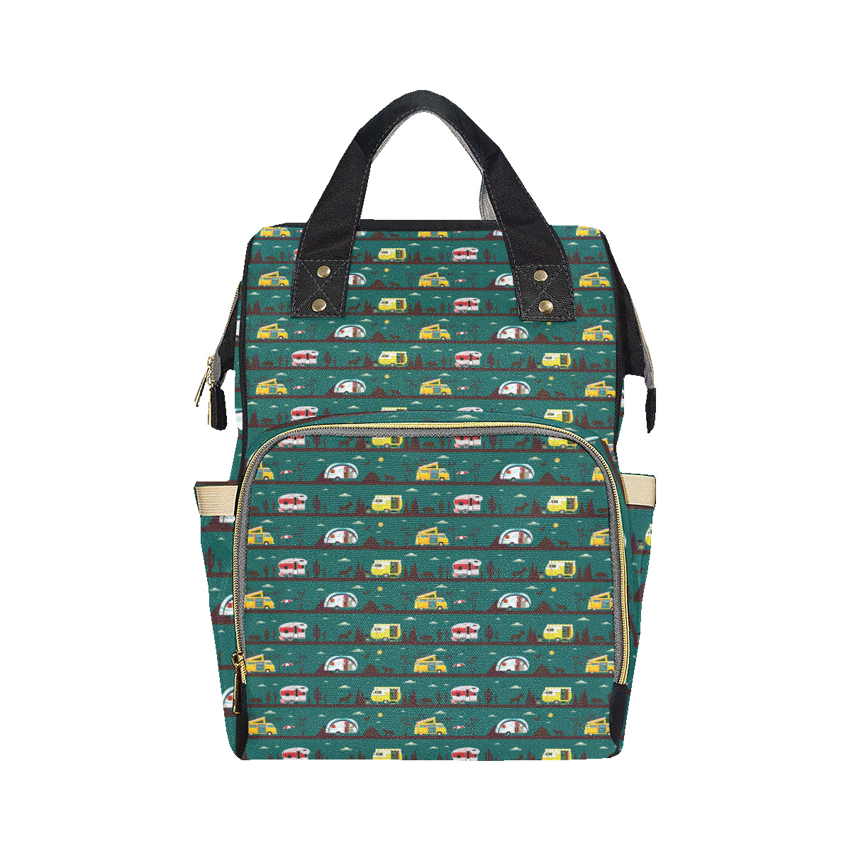 Camper Pattern Print Design 05 Diaper Bag Backpack
