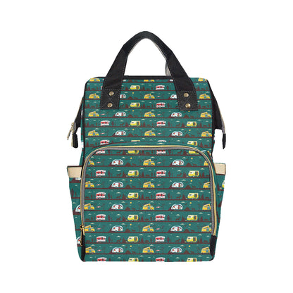 Camper Pattern Print Design 05 Diaper Bag Backpack