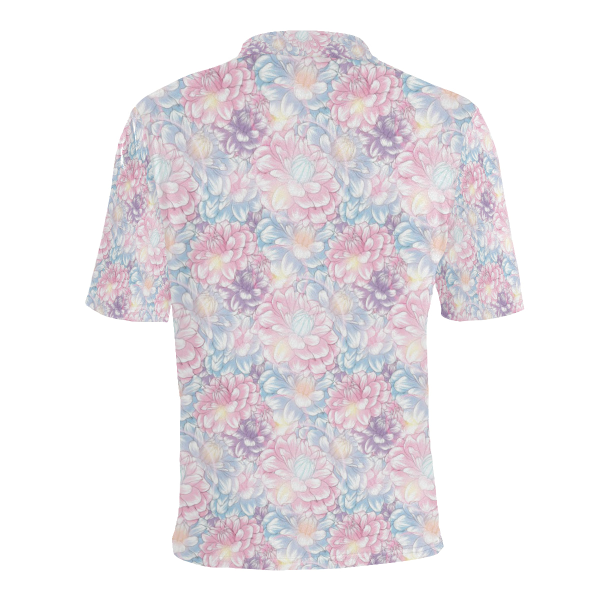 Dahlia Pattern Print Design 01 Men Polo Shirt