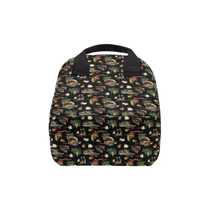 Hawaiian Island Themed Print Insulated Lunch Bag