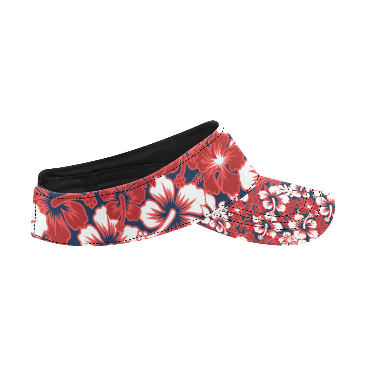 Red Hibiscus Pattern Print Design HB01 Unisex Sun Visor