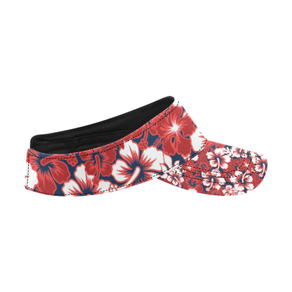 Red Hibiscus Pattern Print Design HB01 Unisex Sun Visor