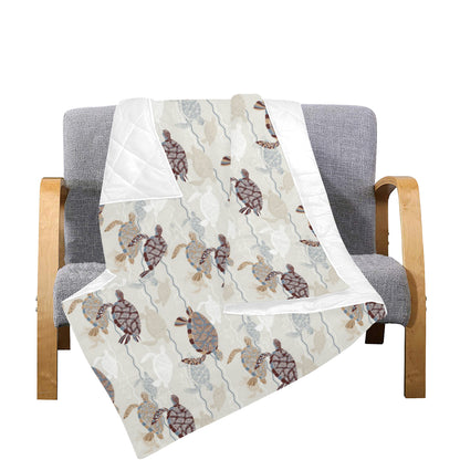 Sea Turtle Pattern Print Design T07 Premium Quilt