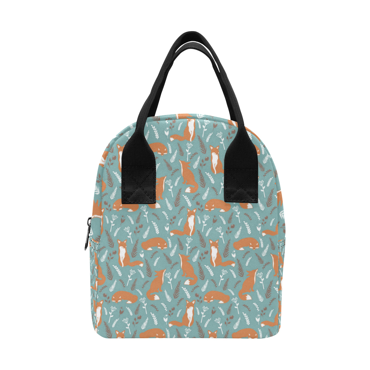 Fox Forest Print Pattern Insulated Lunch Bag