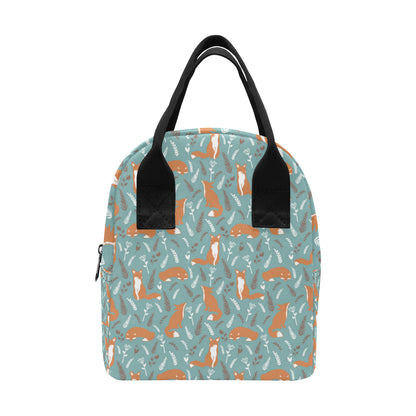 Fox Forest Print Pattern Insulated Lunch Bag