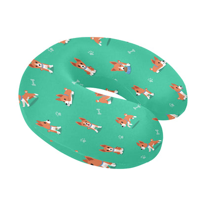 Basenji Pattern Print Design 02 U-Shaped Travel Neck Pillow