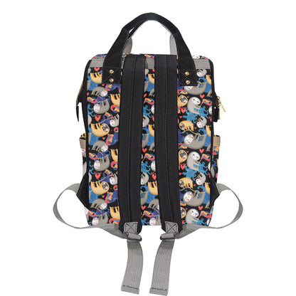 Sloth Cartoon Design Themed Print Diaper Bag Backpack