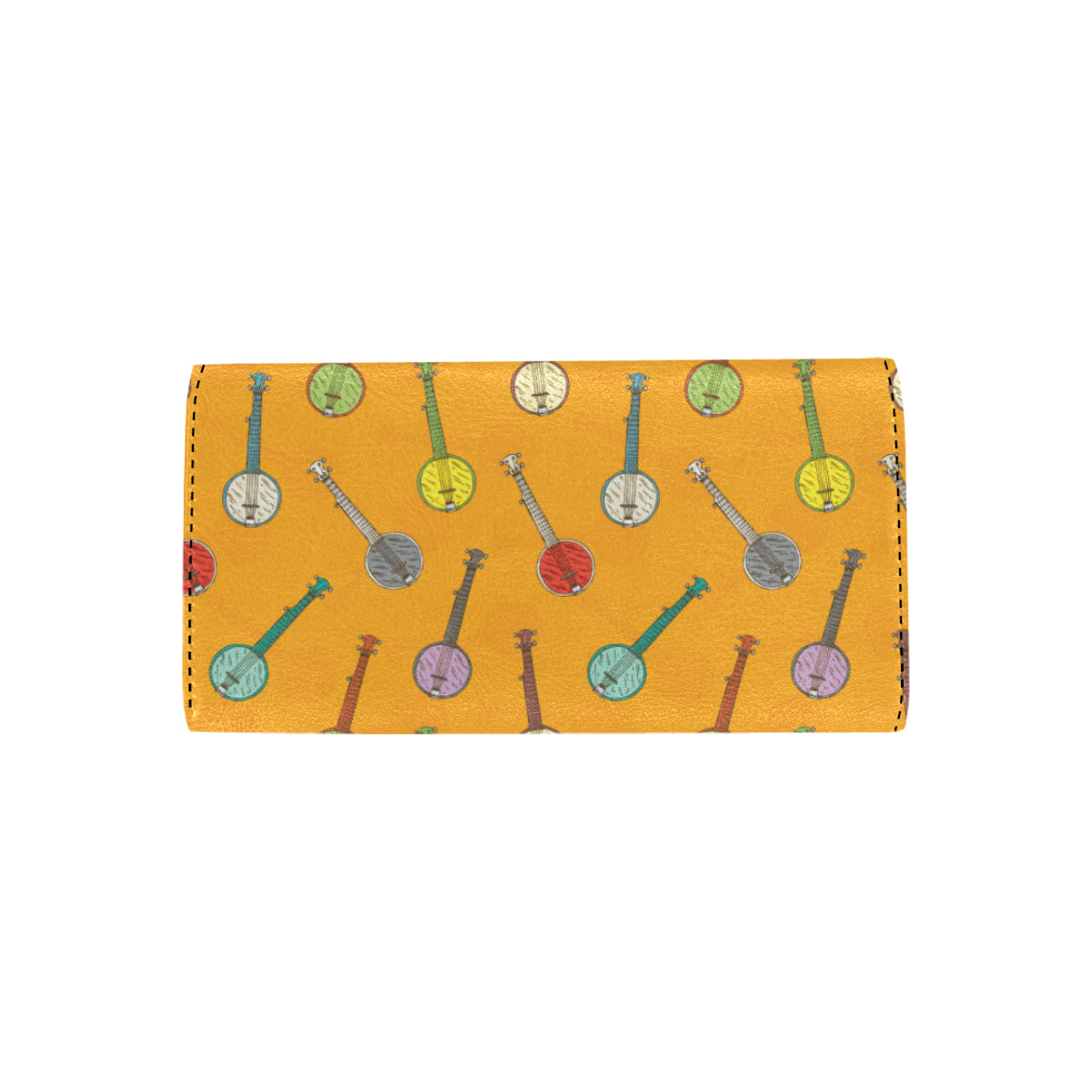 Banjo Pattern Print Design 02 Women's Trifold Wallet
