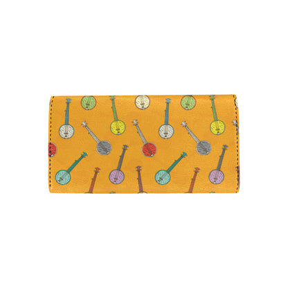 Banjo Pattern Print Design 02 Women's Trifold Wallet