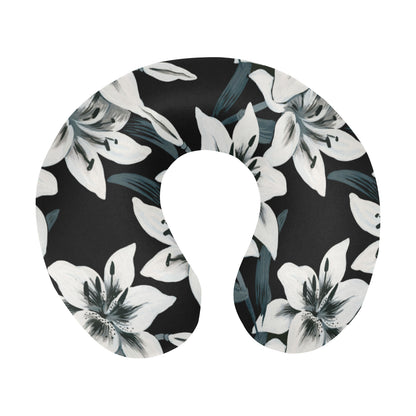 Lily Pattern Print Design 03 U-Shaped Travel Neck Pillow