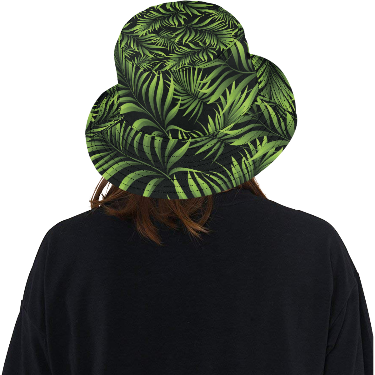 Palm Leaves Pattern Print Design PL07 Unisex Bucket Hat