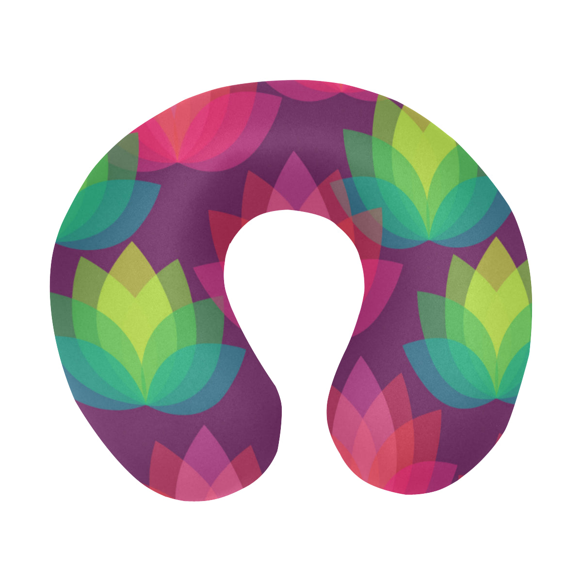 Lotus Pattern Print Design 02 U-Shaped Travel Neck Pillow