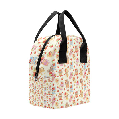 Cupcakes Strawberry Cherry Print Insulated Lunch Bag