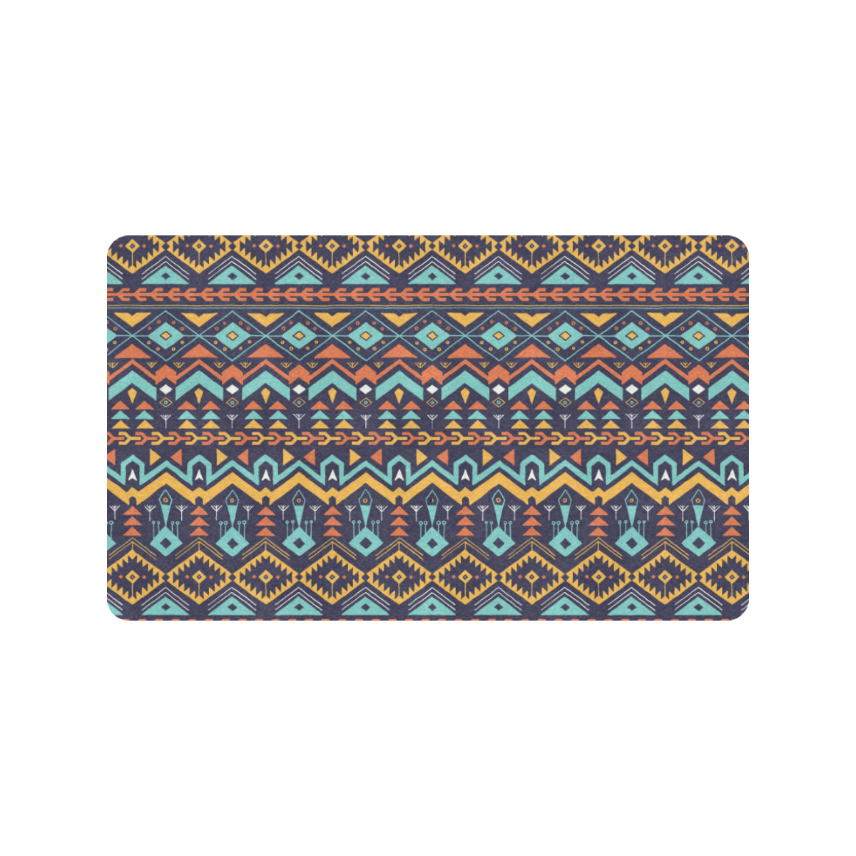 Aztec Style Print Pattern Rubber Doormat