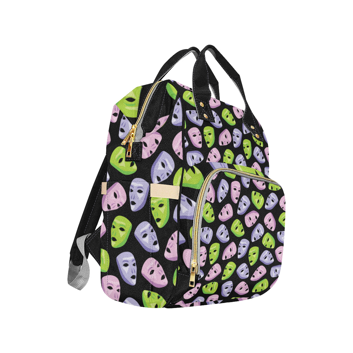Acting Mask Pattern Print Design 04 Diaper Bag Backpack