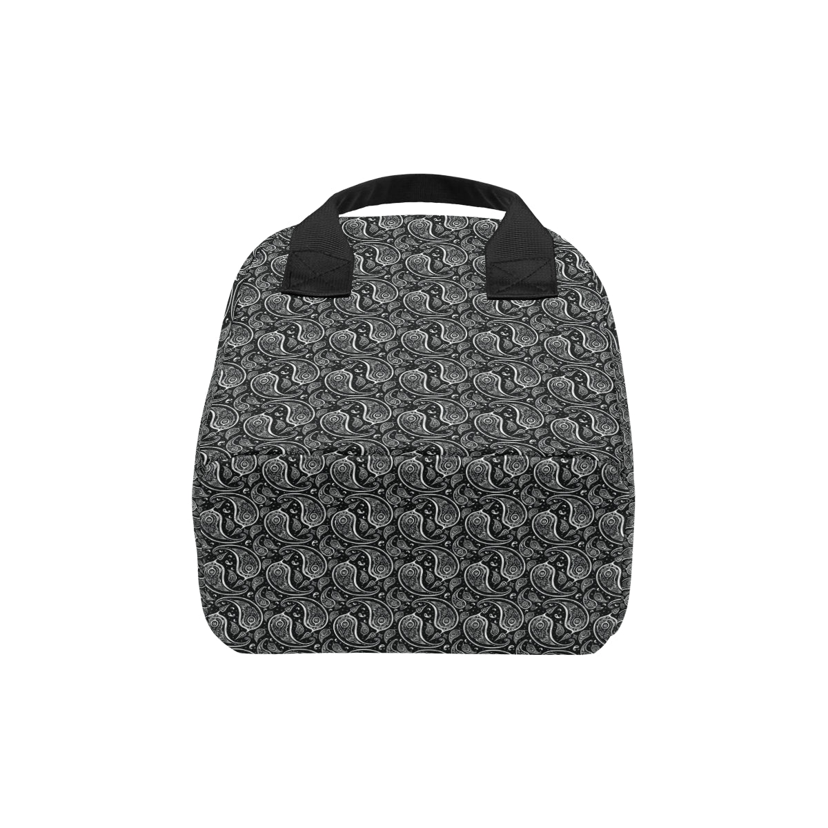 Paisley Black Design Print Insulated Lunch Bag