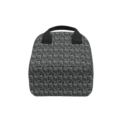 Paisley Black Design Print Insulated Lunch Bag