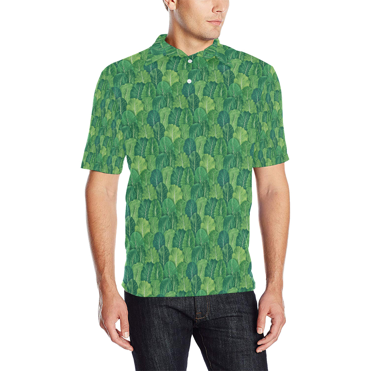 Cabbage Pattern Print Design 02 Men Polo Shirt
