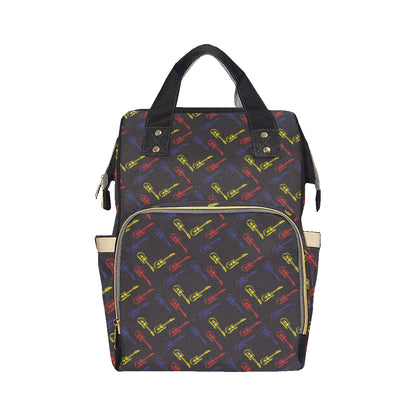 Electric Guitar Pattern Print Design 03 Diaper Bag Backpack