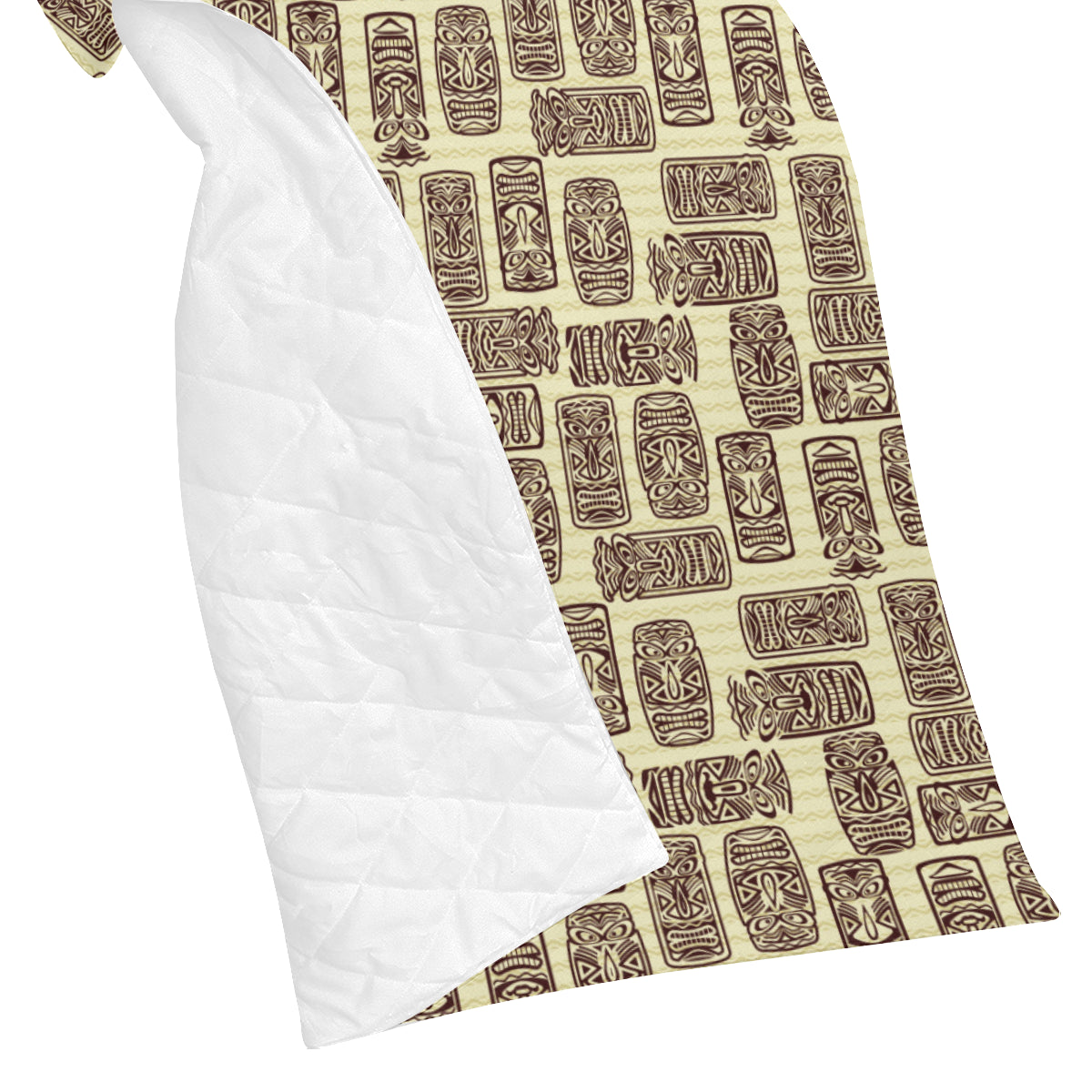 Tiki Brown Mask Print Premium Quilt